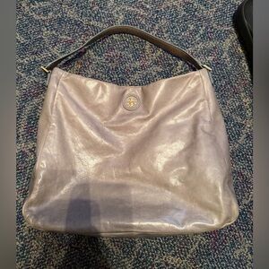 Tory Burch Slouch Shoulder Bag Tan Magnetic Close Hobo